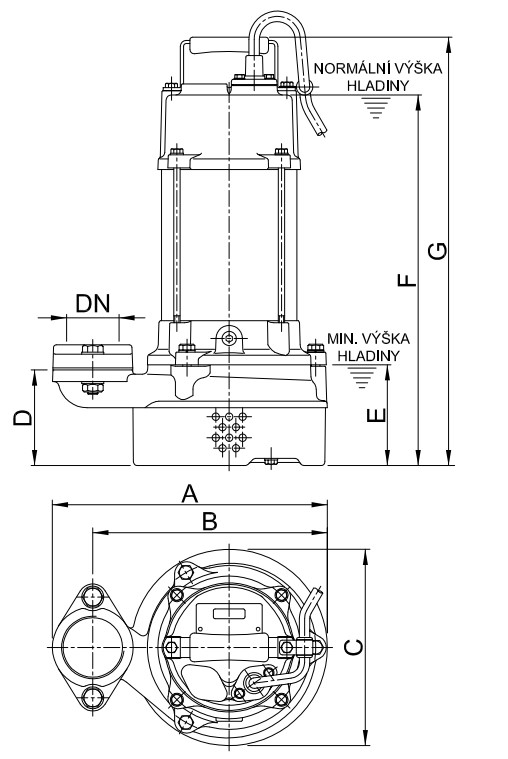 Rozmery čerpadla HCP AL NF 230V (1)